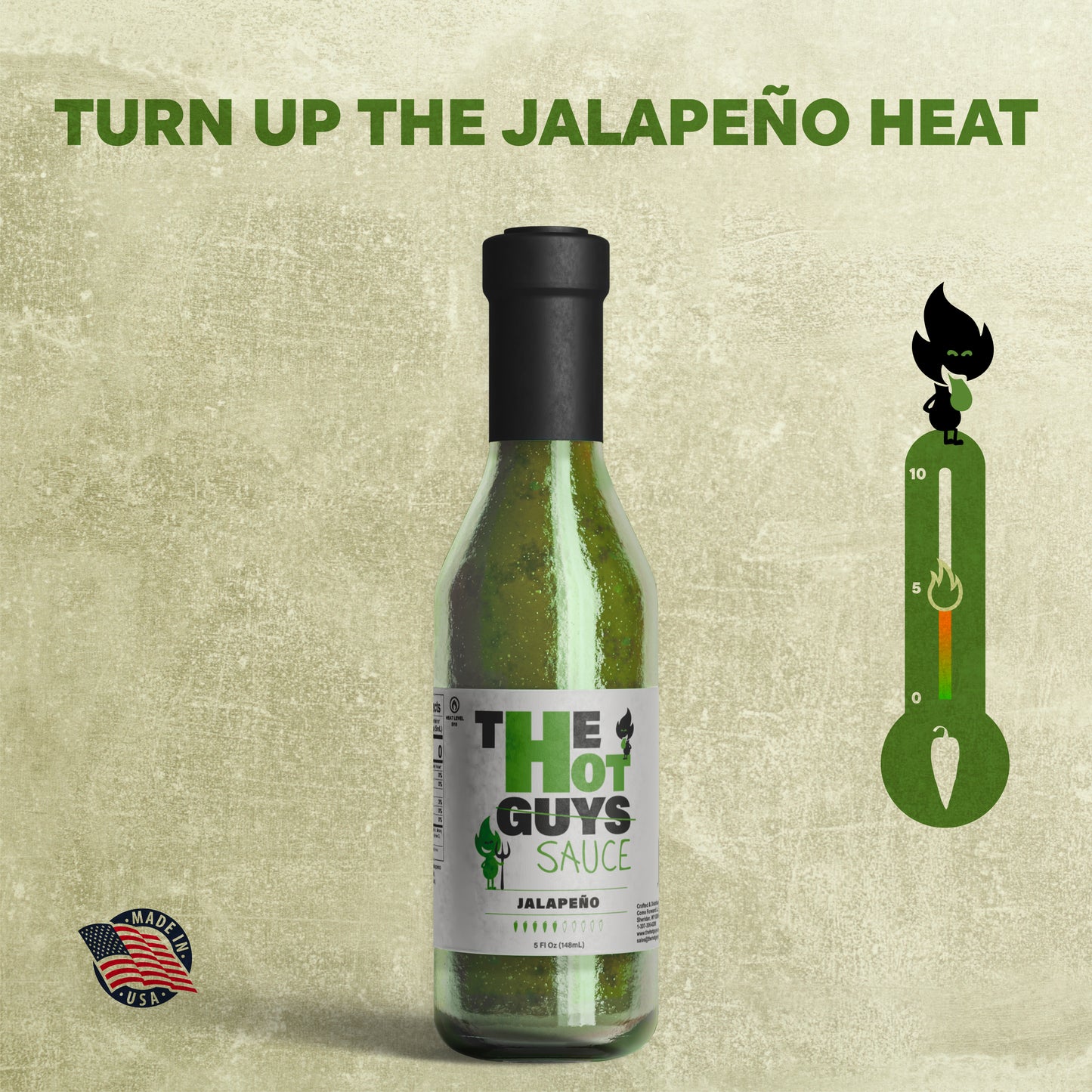 Jalapeno Hot Sauce 5oz- Jalapeño Spicy Hot Sauce Made From Jalapeno Peppers Ideal For Dipping - Green Spicy Sauce - Dipping Chili Sauce - Jalapeño Chili Salsa